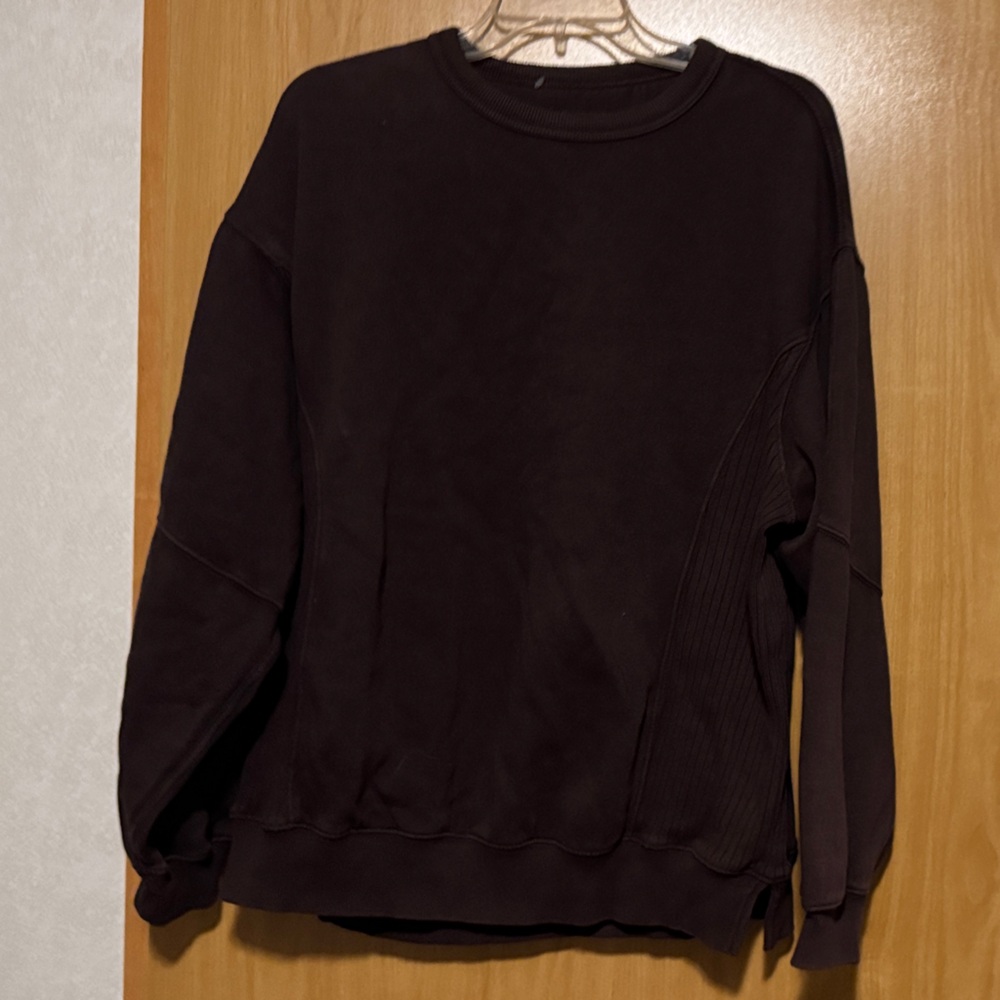 Aerie Tre Chic Dark Brown crew Sweatshirt